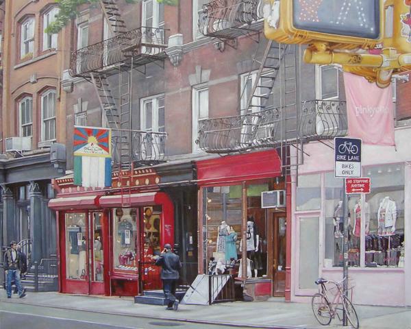 油絵 ニューヨークの街角10　ma1061