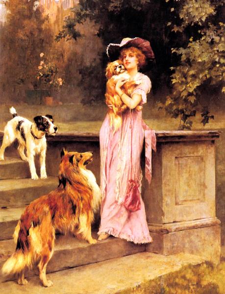 Rakuten - 油絵 Arthur Wardle 「午後の散歩」　MA508