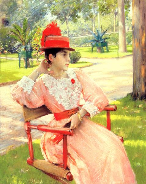 Rakuten - 油絵 William Merritt Chaseの名作_公園の午後　MA1037