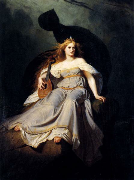 油絵 Efrhardt Karl Ludwig Adolf_音楽の女神ムーサ　MA1090