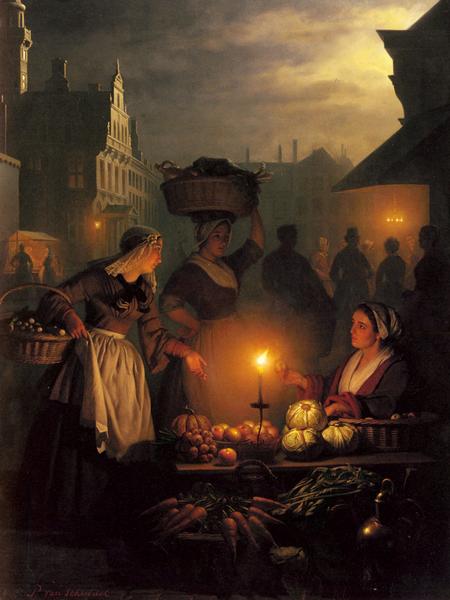 Rakuten - 油絵 Schendel Petrus Van_夜の市場　MA1169