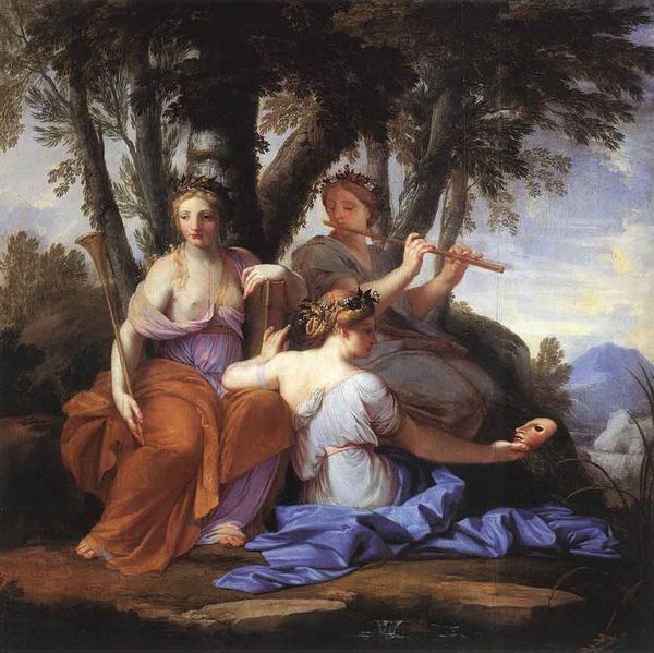 Rakuten - 油絵 Le Sueur Eustache_歌舞の三女神　ma1206