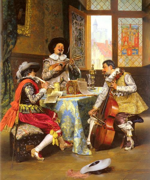 乐天商城 - 油絵 Lesrel Adolphe Alexandre_三重唱　ma1220