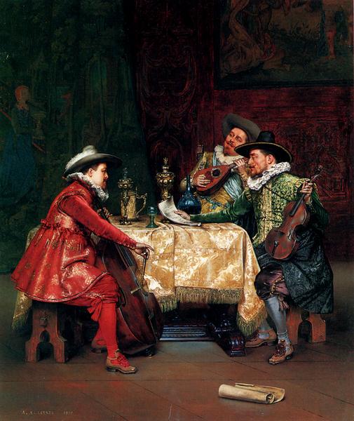 Rakuten - 油絵 Lesrel Adolphe Alexandre_リハーサル　ma1222