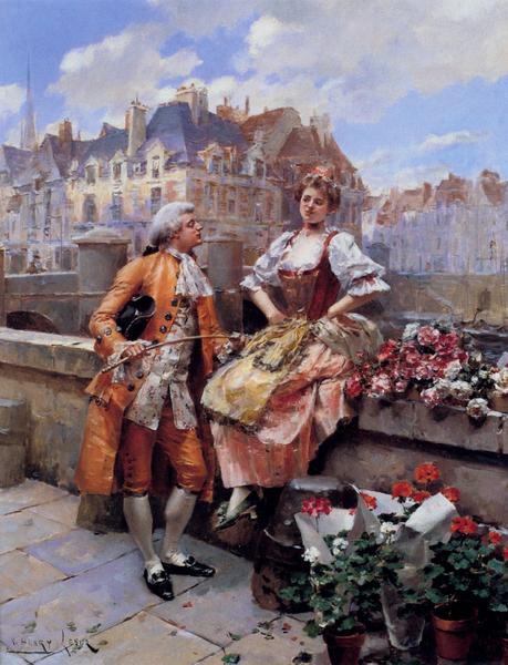 Rakuten - 油絵 Lesur Henri Victor_花売りの女 ma1223