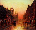 特価油絵 John Atkinson Grimshaw_エジンバラのセント・ジャイルズ教会 MA690