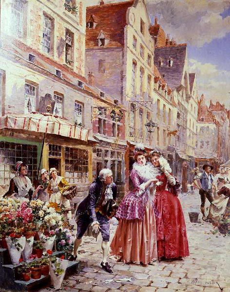 油絵 Lesur Henri Victor_落とした手袋　ma1289