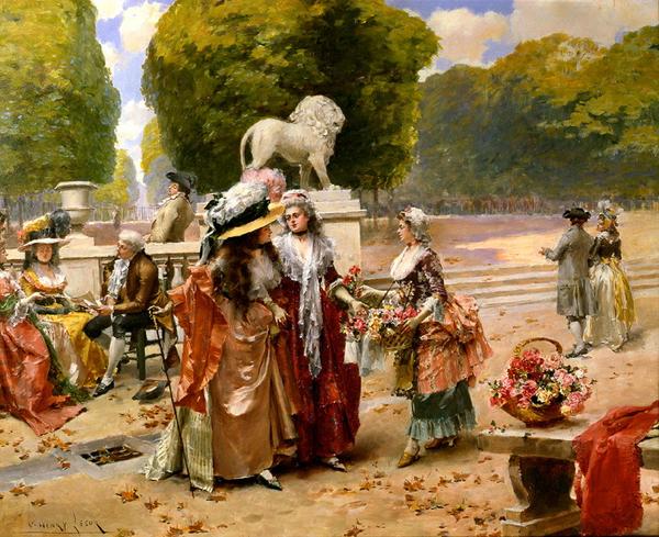 Rakuten - 油絵 Lesur Henri Victor_花売りの女 2　MA1295