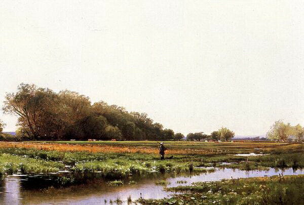 Rakuten - 油絵 Thompson_湿原地帯の狩人　MA625