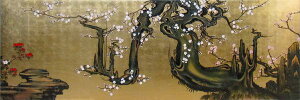漆絵　狩野山雪の名作「老梅図」　nh209