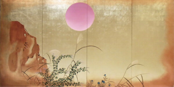 Rakuten - 漆絵　岸良の名作_満月と秋草 nh24