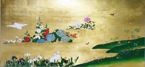 Wildlife - 漆絵　酒井抱一の名作「四季花鳥図」右隻　NH43R
