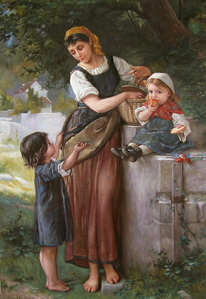 乐天商城 - 油絵 Emile Munierの名作_もう一個頂戴　MA1139