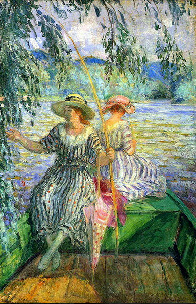 Rakuten - 油絵 Henri Lebasque_ 釣り　ma1552