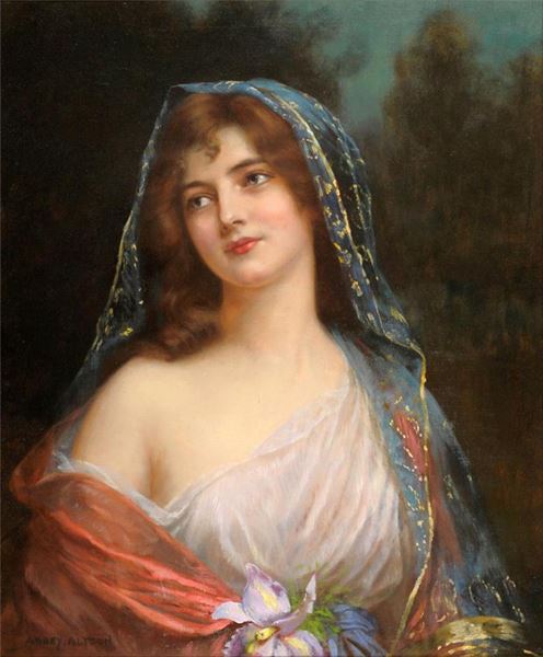 乐天商城 - 油絵 Abbey Altson (1864-c.1949)_ アイリス　MA1756