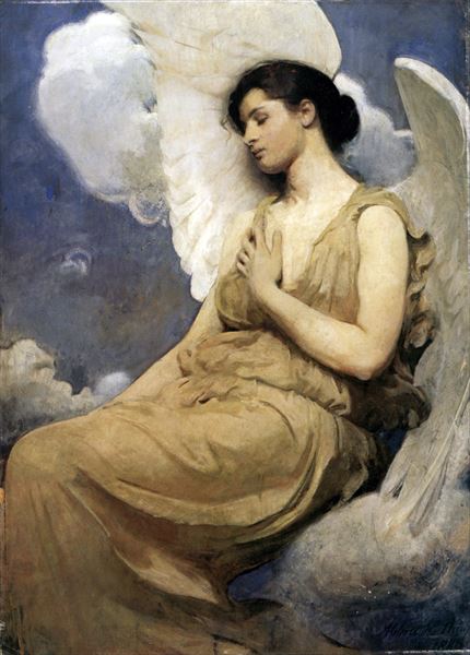 Rakuten - 油絵 Abbott Handerson Thayer - 翼を持つ女　MA1760