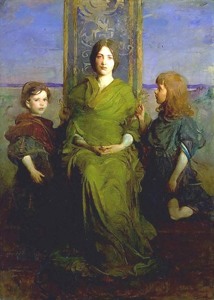 乐天商城 - 油絵 Abbott Handerson Thayer - 乙女の即位　MA1761