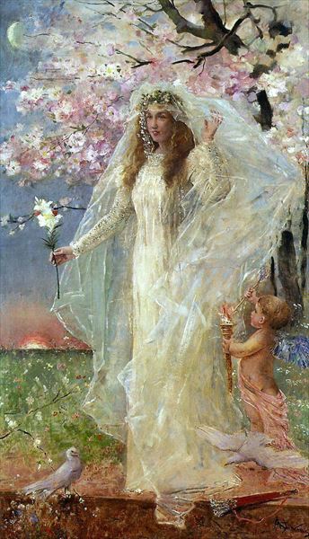 Rakuten - 油絵 Alfred Stevens - アモレの結婚　ma1786