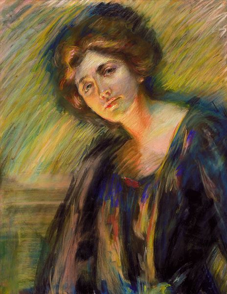Rakuten - 油絵 Alice Pike Barney _ 火明かり　ma1797