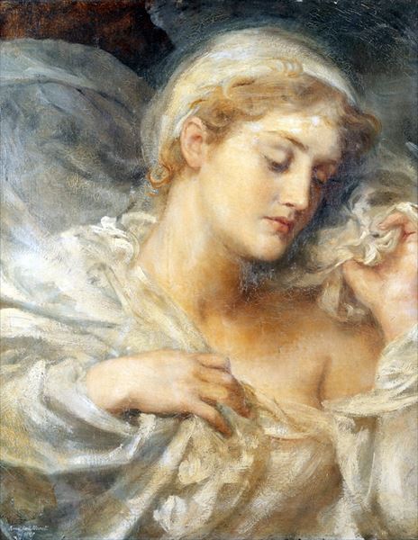 Rakuten - 油絵 Anna Lea Merritt_ 若い女の肖像　MA1808
