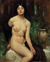 油絵 Arthur Hacker - 化粧する裸婦　MA1834