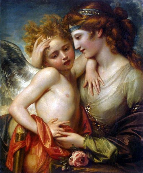 Rakuten - 油絵 Benjamin West_キューピッドを慰めるビーナス　ma1862