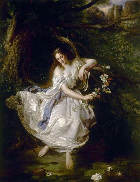樂天商城 - 油絵 Carl Friedrich Wilhelm Trautschold_オフィーリア　MA1864