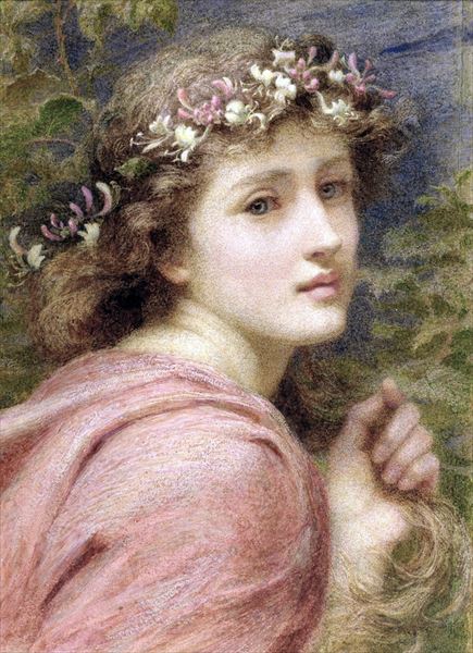Rakuten - 油絵 Constance Phillott_ 花飾りの少女　MA1918