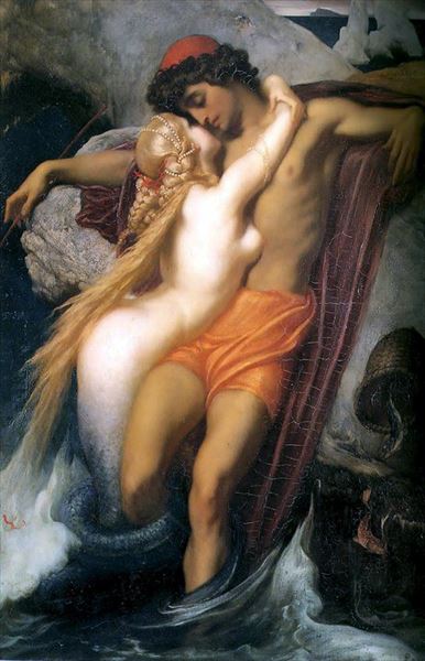 Rakuten - 油絵 Frederic Leighton_ 漁師とサイレン　MA2024