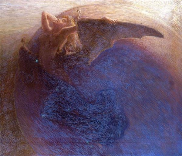 乐天商城 - 油絵 Gaetano Previati_ 夜明け　MA2045