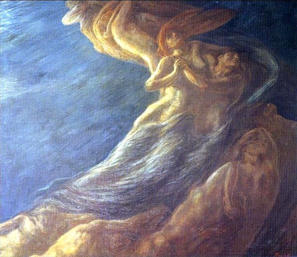 Rakuten - 油絵 Gaetano Previati_ ポールとフランセスカ　MA2046