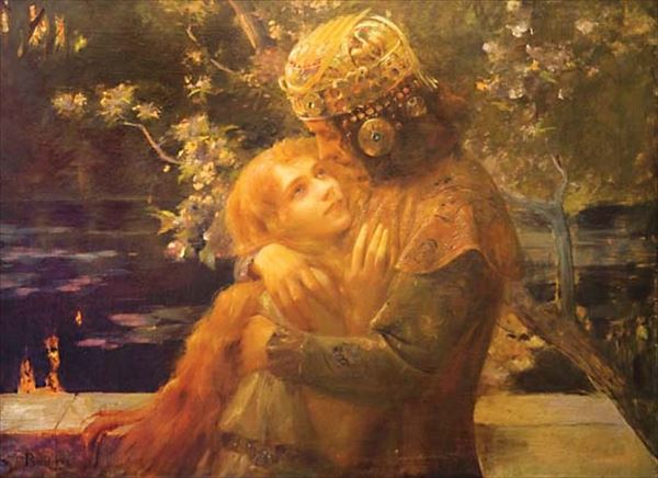 乐天商城 - 油絵 Gaston Bussiere_ ロメオとジュリエット　MA2051