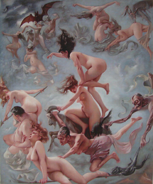 Rakuten - 油絵 Falero Luis Ricardo_ファウストの幻影　ma1094