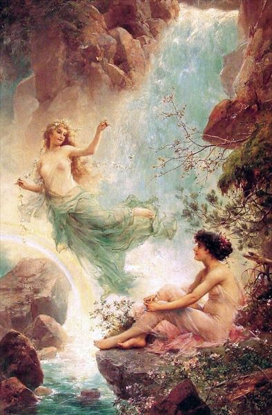 Rakuten - 油絵 Hans Zatzka_ 水の妖精　MA2116