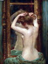 油絵 James Carroll Beckwith_ 古い鏡 MA2172