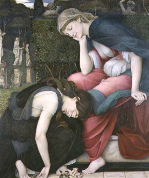 Rakuten - 油絵 John Roddam Spencer Stanhope_ 悲しみ　ma2204