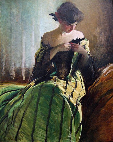 Rakuten - 油絵 John White Alexander_ 黒と緑　MA2214
