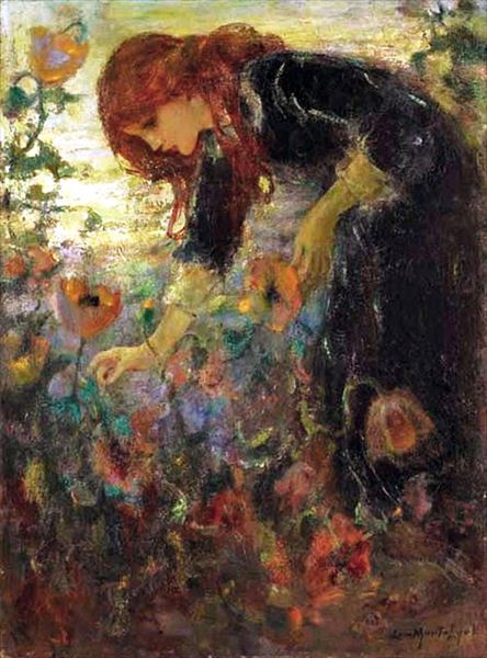 油絵 Laura Muntz Lyall _ オニゲシ　MA2247