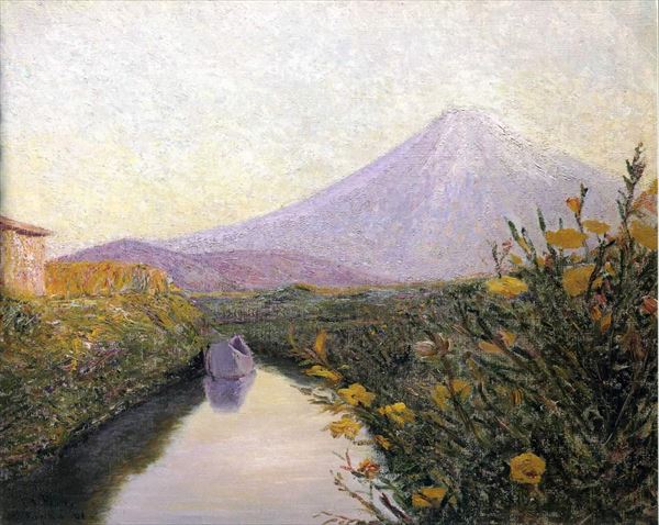 Rakuten - 油絵 Lilla Cabot Perry_岩淵運河からの富士　ma2261
