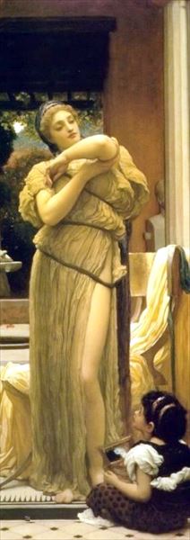 熟練した画家が、この名画の精巧な模写油絵をお作りします。 絵画サイズ73x25、油彩額付。制作日数1〜2ヶ月。 異なったサイズをご希望の場合は、ご注文前にお問い合わせ下さい。 額縁見本は、カテゴリーの額縁見本をご覧下さい。 Lord Frederick Leighton (1830-1896)　 お気に入りの写真から、熟練した画家による絵画の受注制作を承っておりますので、お問い合わせ下さい。