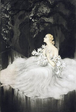 油絵 Louis Icart_ユリ