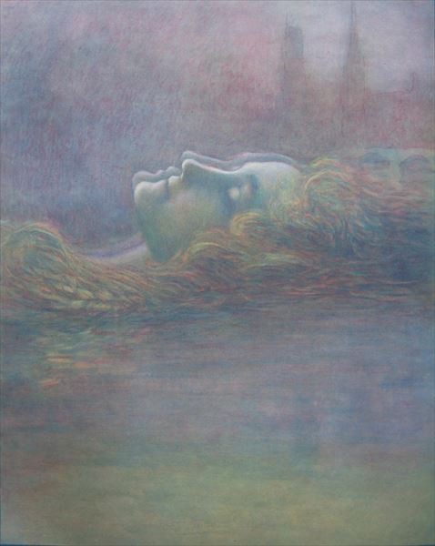 Rakuten - 油絵 Lucien Levy Dhurmer_一体となった二人の女　ma2278