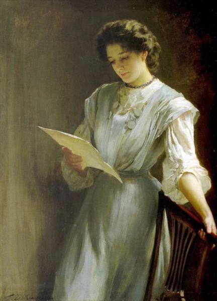 Rakuten - 油絵 Thomas Benjamin_手紙　MA2655