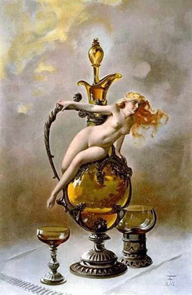 Rakuten - 油絵 Falero Luis Ricardo_ワインの妖精　MA2706