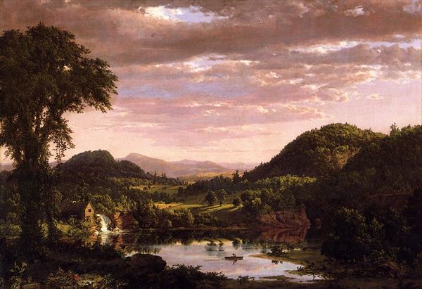 油絵 フレデリック・エドウィン・チャーチ_ニューイングランド州の風景 1　MA3109