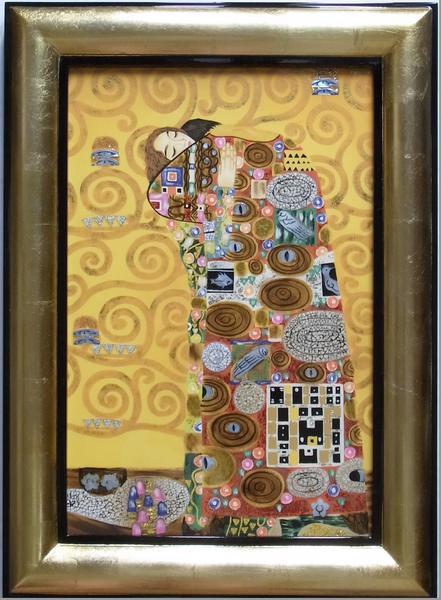 Rakuten - 漆絵　クリムトの名作_抱擁　専用額付　NH94