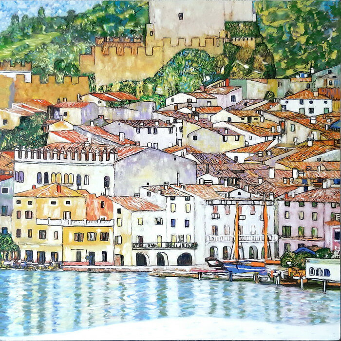 漆絵　クリムトの名作_風景画4　専用額付　nh185