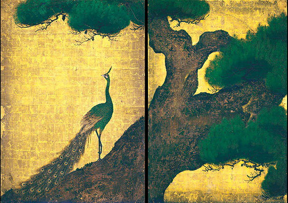 楽天市場】孔雀 絵画（日本画｜絵画）：アート・美術品・骨董品・民芸