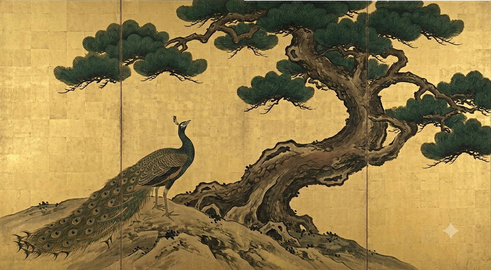 楽天市場】孔雀 絵画（日本画｜絵画）：アート・美術品・骨董品・民芸