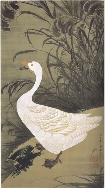 Wildlife - 漆絵　伊藤若冲の名作_芦鵞図　NH317